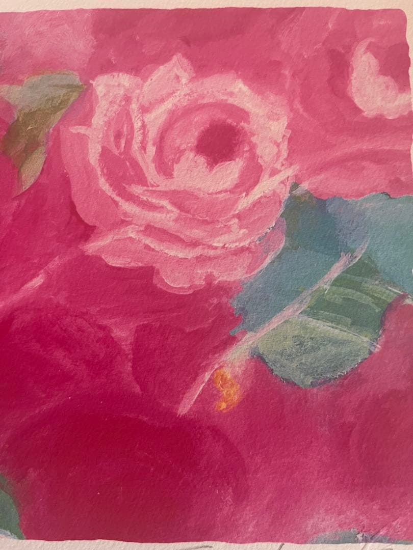 額入り版画　 限定ジクレー　ジニーキム　バラの花 現行品　サイン.ED.証明書