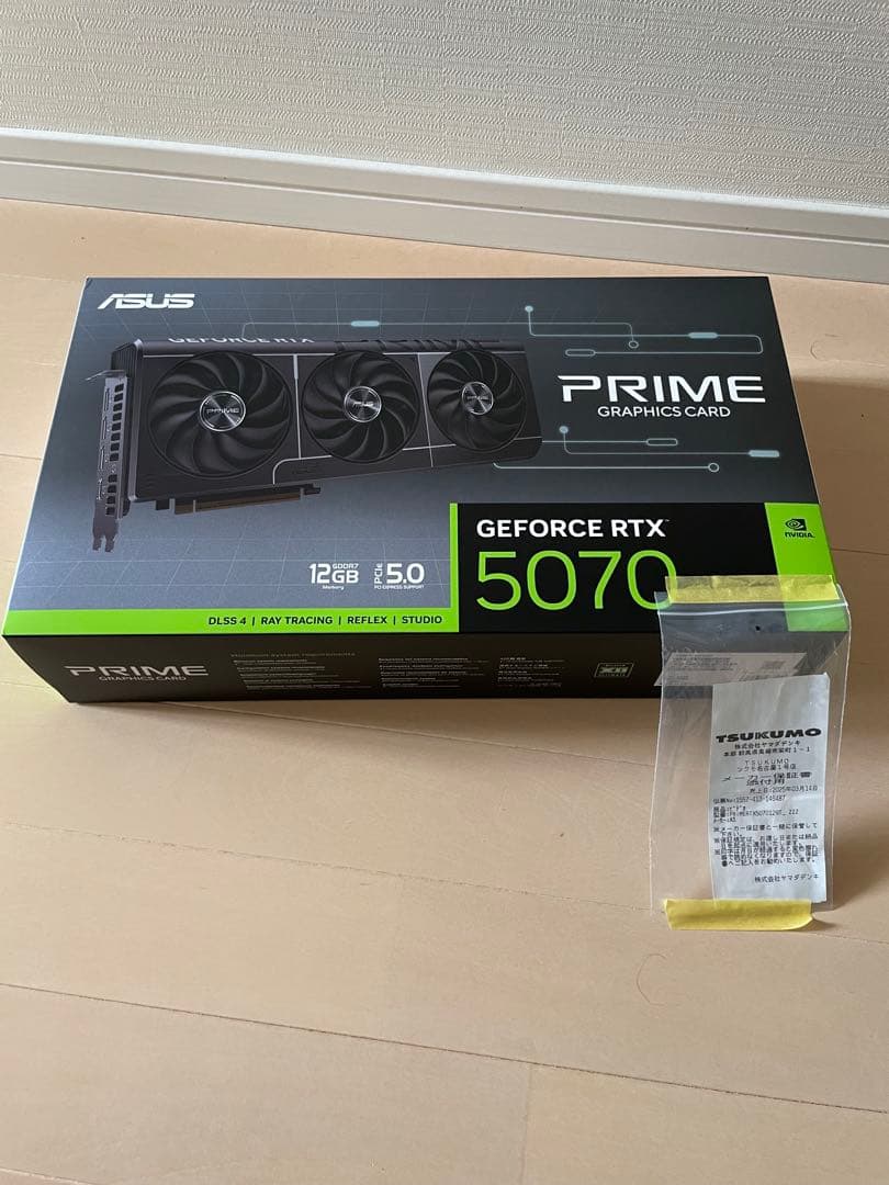 ASUS prime GeForce RTX 5070 12GB 美品 保証書