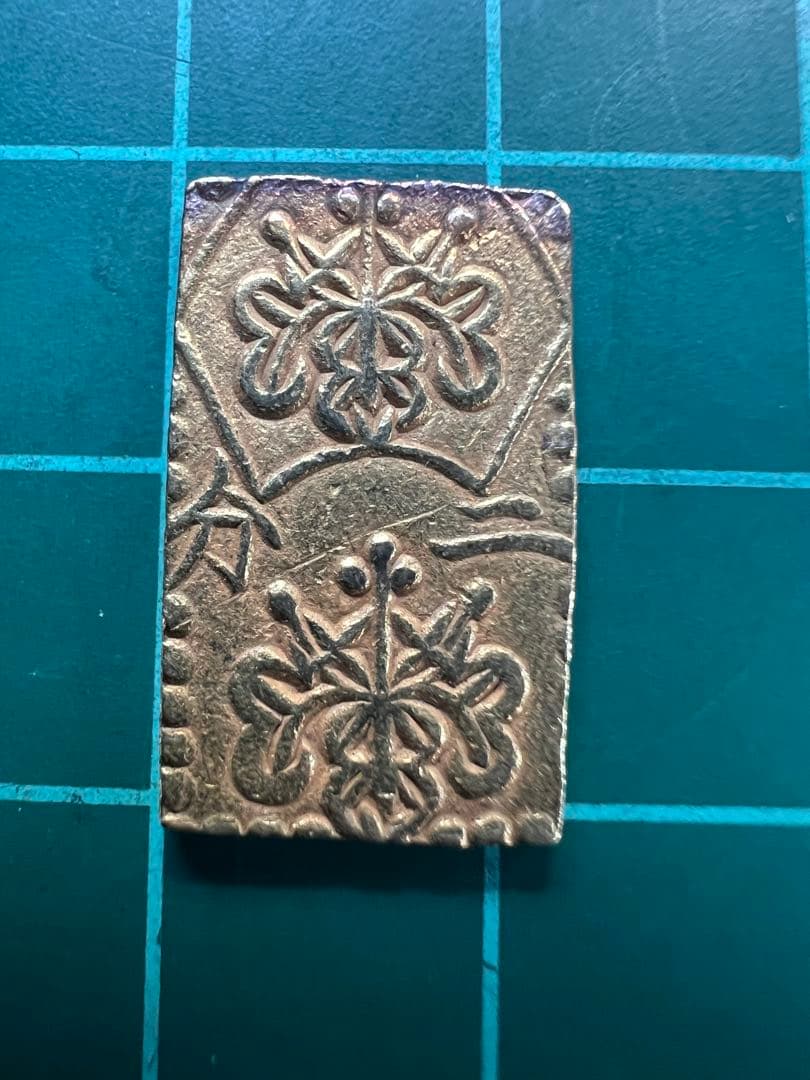 日本古金銀　明治二分金　金台　3.00g