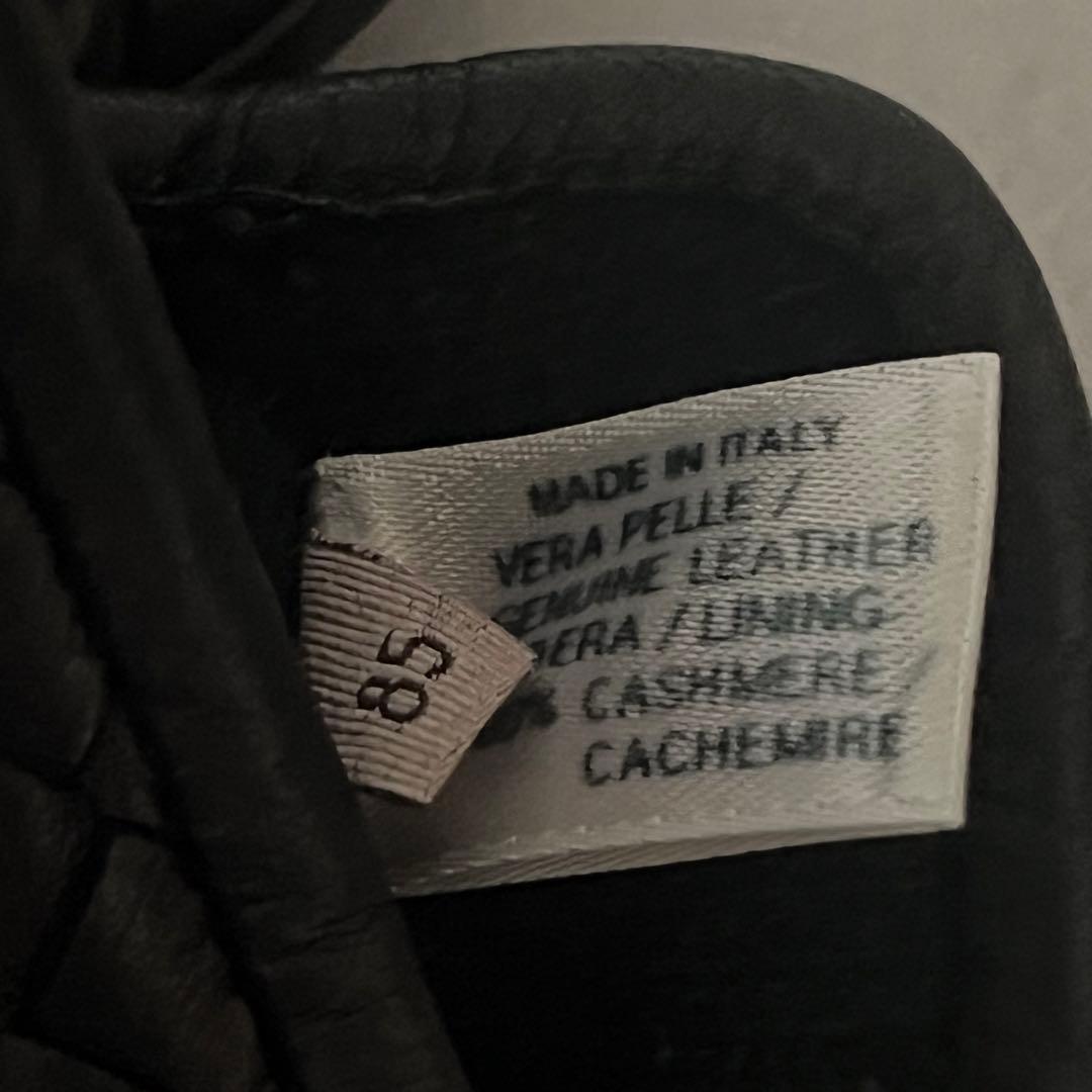 【未使用/付属品有り】ボッテガヴェネタ　メンズ　レザー手袋　イントレチャート　黒