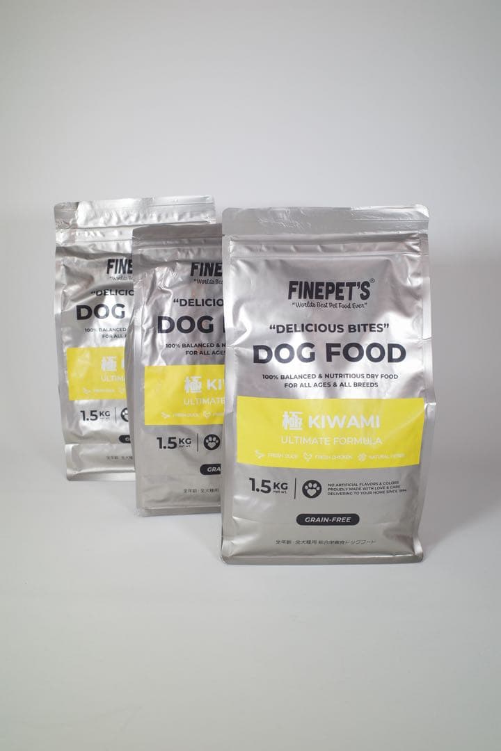 FINEPETS KIWAMI ドッグフード 1.5kg 3袋セット