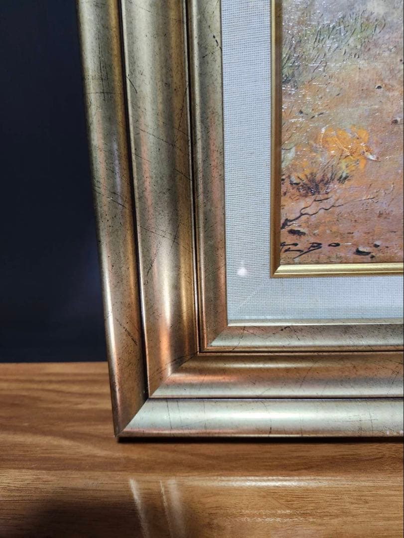 馬の群れ 絵画 ゴールドフレーム