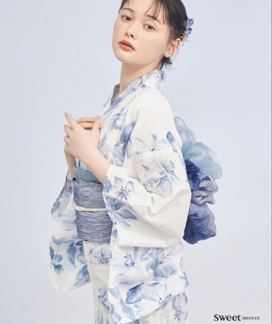 匿名配送 sugar ブルー 浴衣【3点セット】