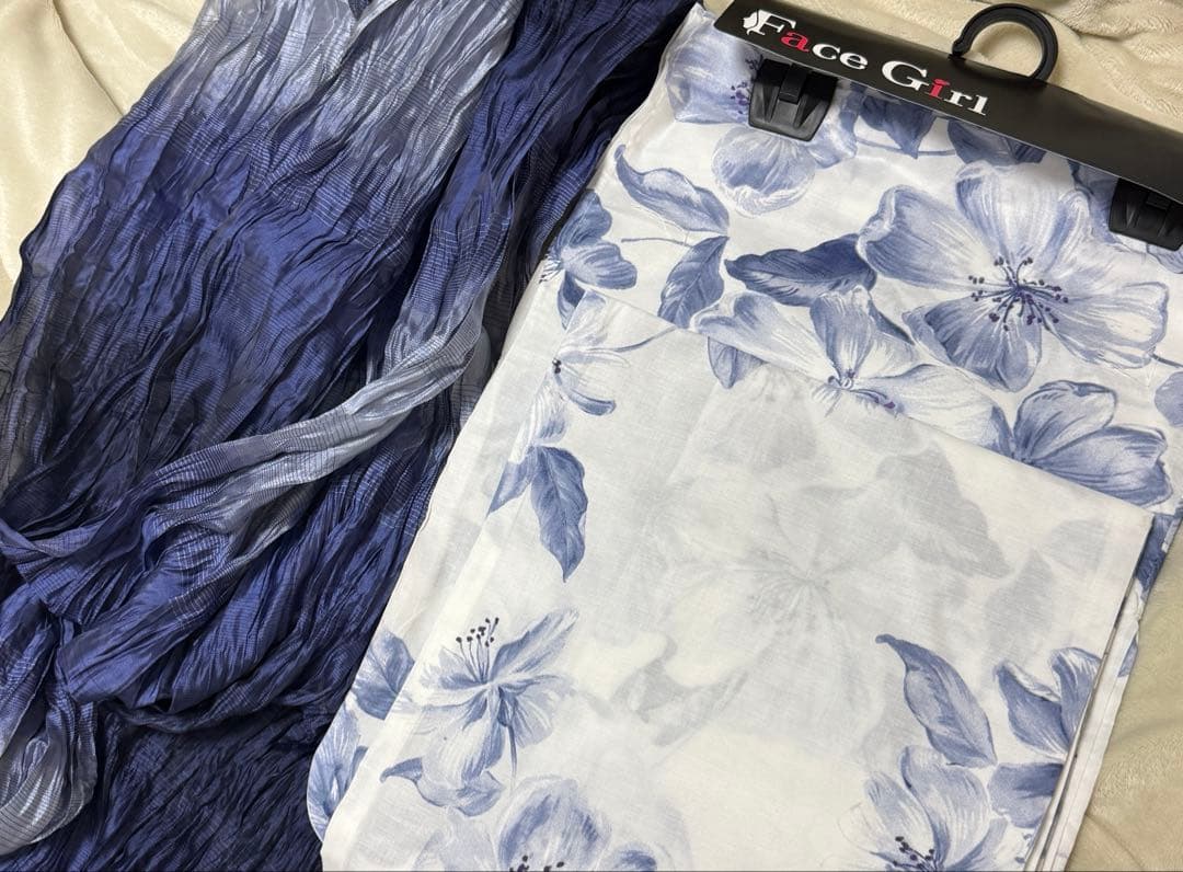 匿名配送 sugar ブルー 浴衣【3点セット】