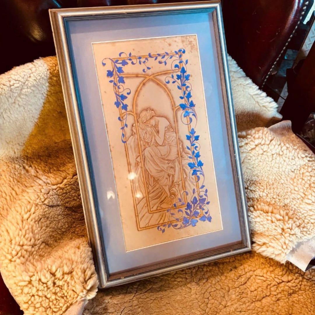 湯布院アンティーク アルフォンス ミュシャ〔四つの時の流れ〜夜の安らぎ〕