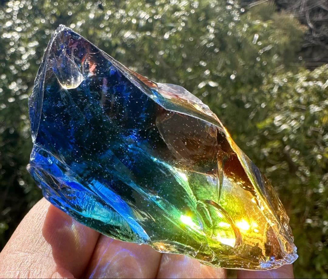 1点物レインボーアンダラクリスタル　ジャワ島マルチカラー高次元ヒーリング瞑想覚醒