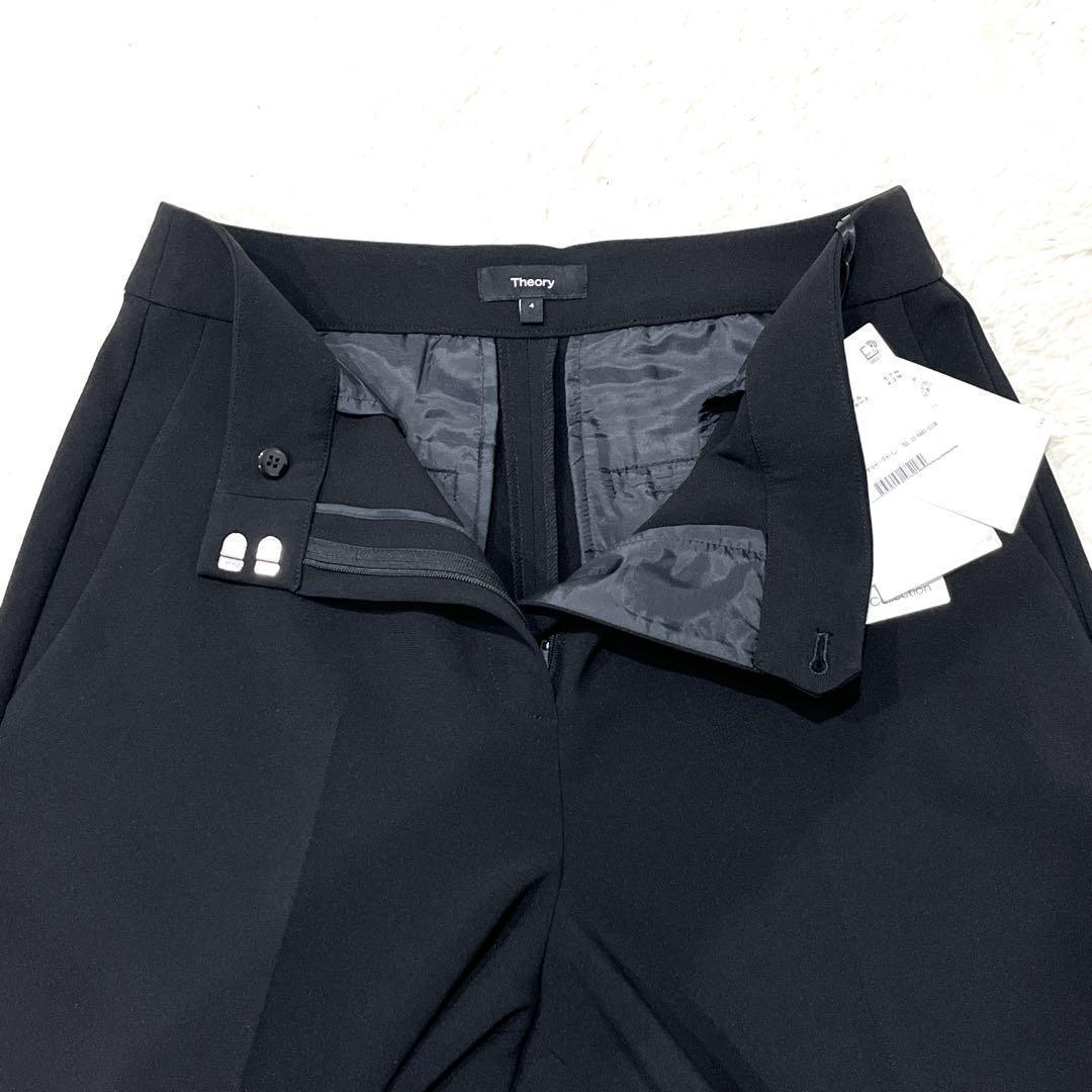 【新品タグ付 現行 サイズXL】セオリー ワイドクロップドパンツ ブラック