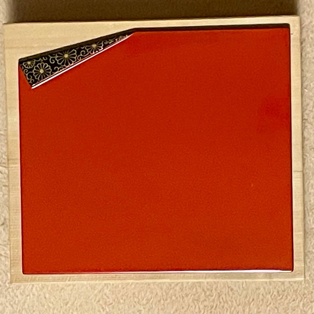 【未使用】平安 象彦 菊蒔絵 小吸物膳 5客組 共箱 懐石道具 木製漆器 追記有