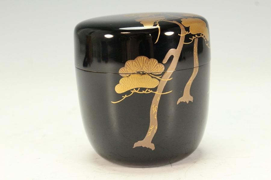 茶道具 輪島塗 棗 高7.5cm 共箱(K-LC663)