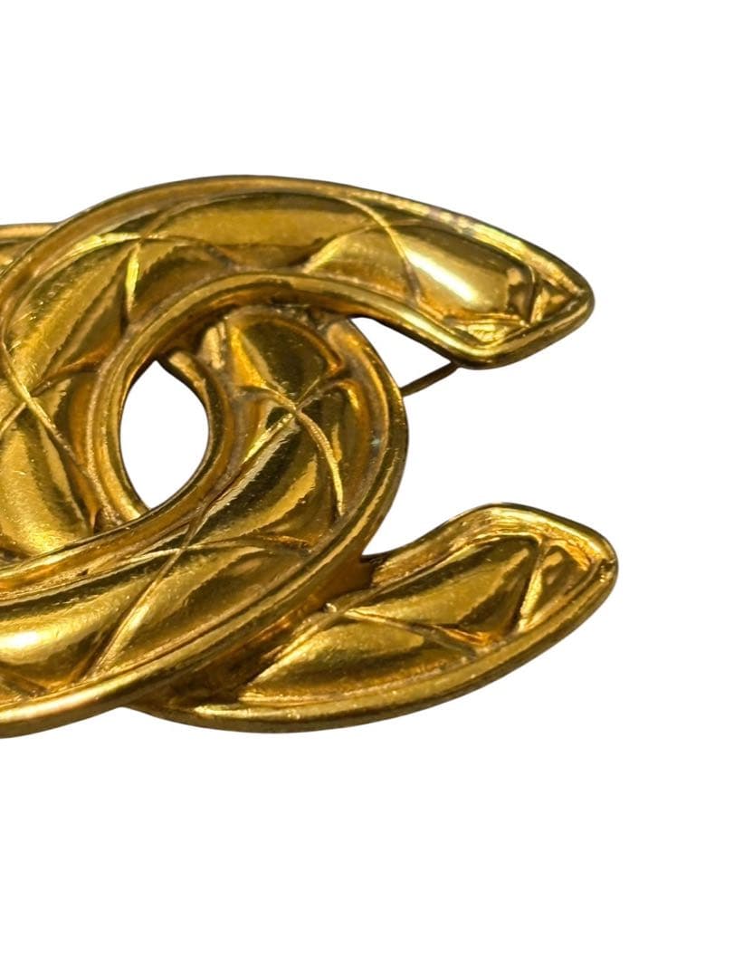 CHANEL シャネル マトラッセ ココマーク ゴールド　ブローチ