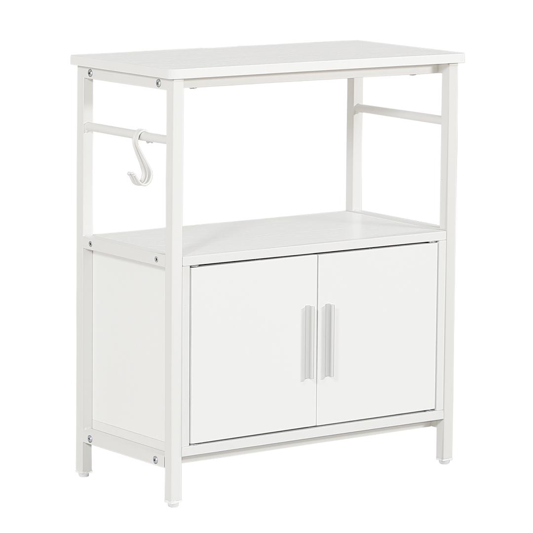 水槽台 水槽スタンド 耐荷重120kg 幅60cm 三段 フック付き 両開扉 白