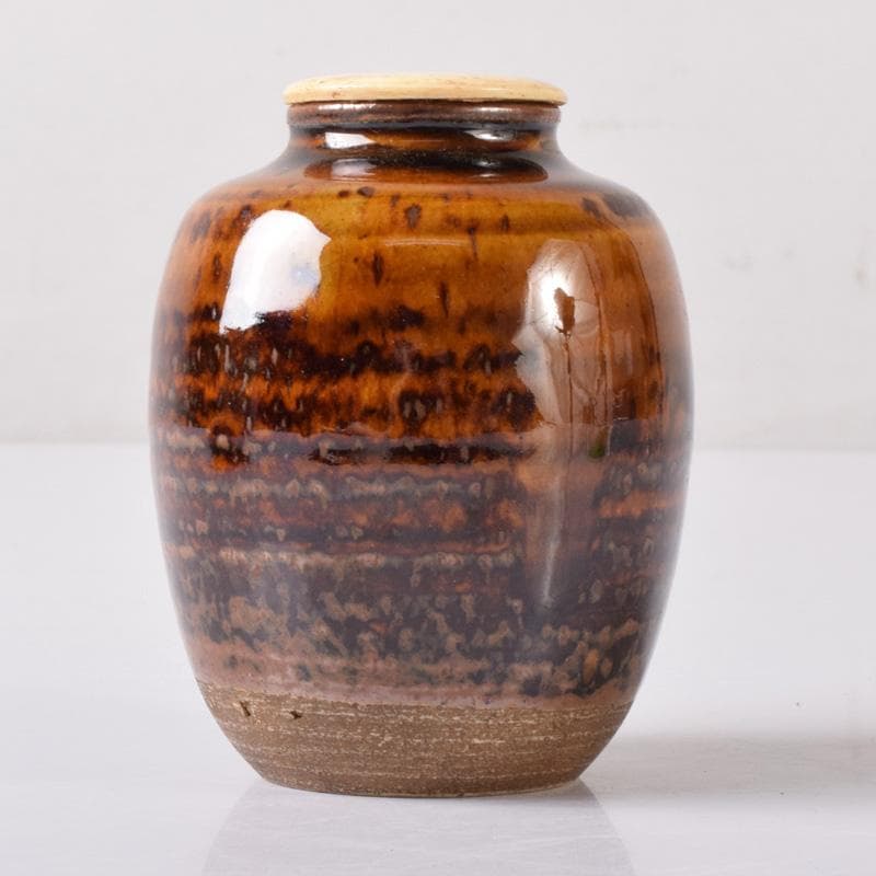 茶道具　瀬戸焼　茶入　仕覆・時代箱付　V　7590