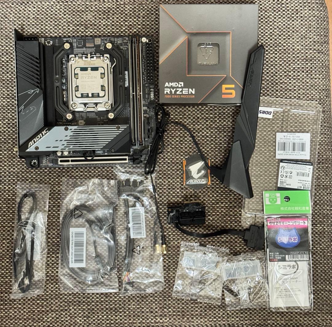マザーボード B650i AORUS ULTRA+Ryzen5 7600X +Mem 32GB