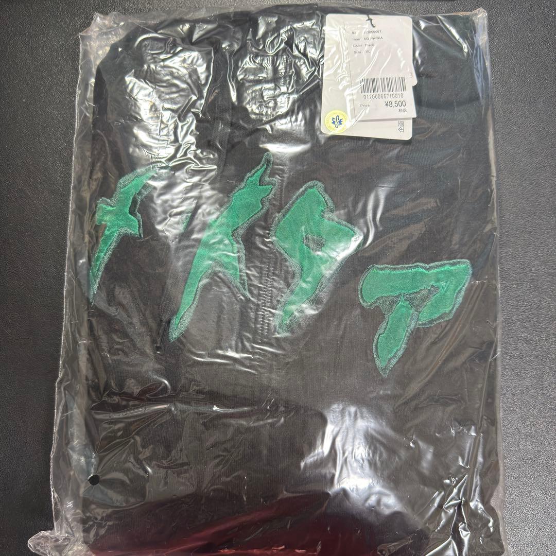 ジョジョの奇妙な冒険 波紋 裏毛ルーズフィットパーカー ブラック XLサイズ