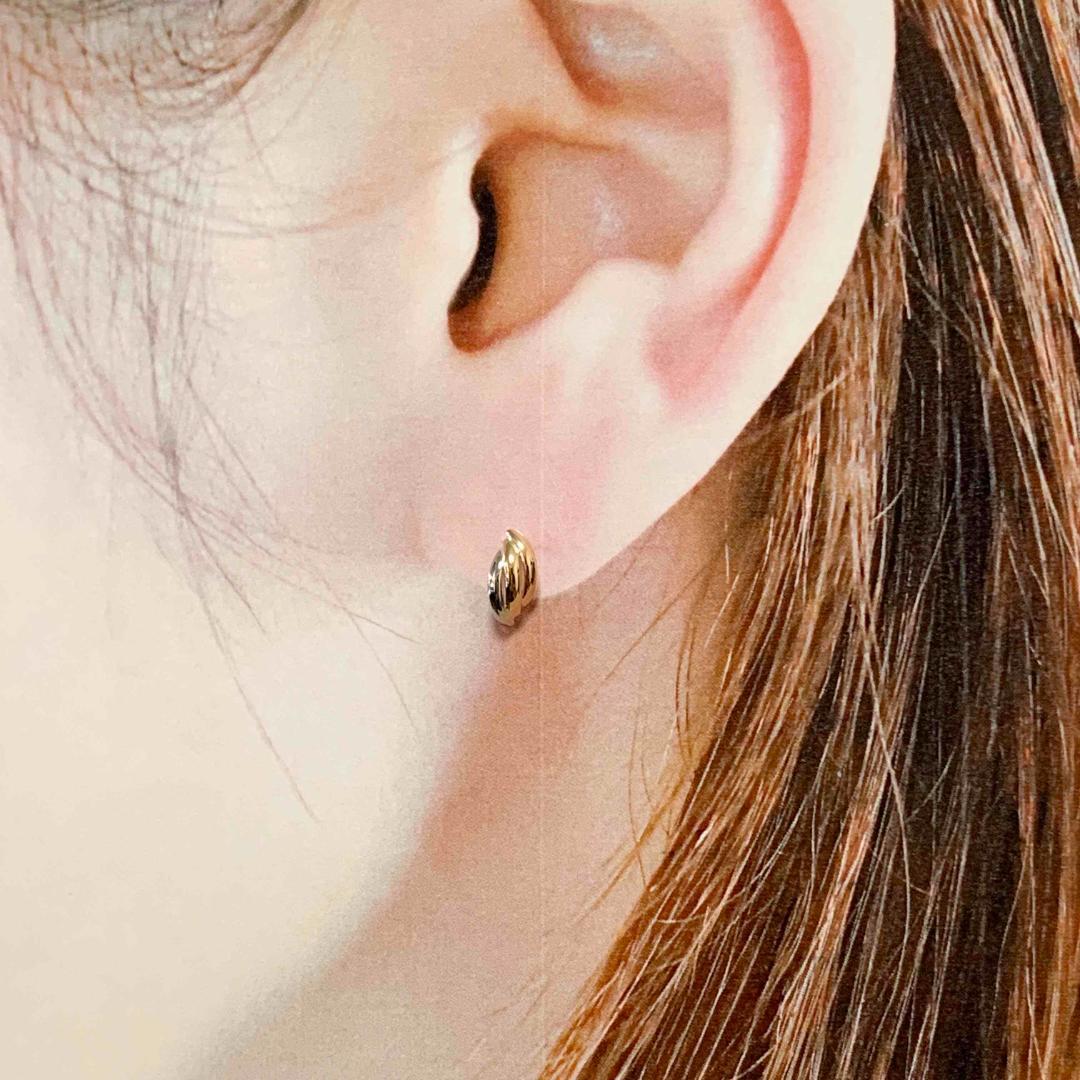 18金+プラチナ【トリニティーピアス YG/PG/Pt900】 刻印入 新品！