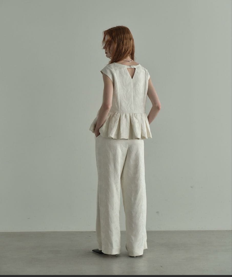 ANDRESD ペプラム セットアップ パンツ ドレス 結婚式 オケージョン Ｓ