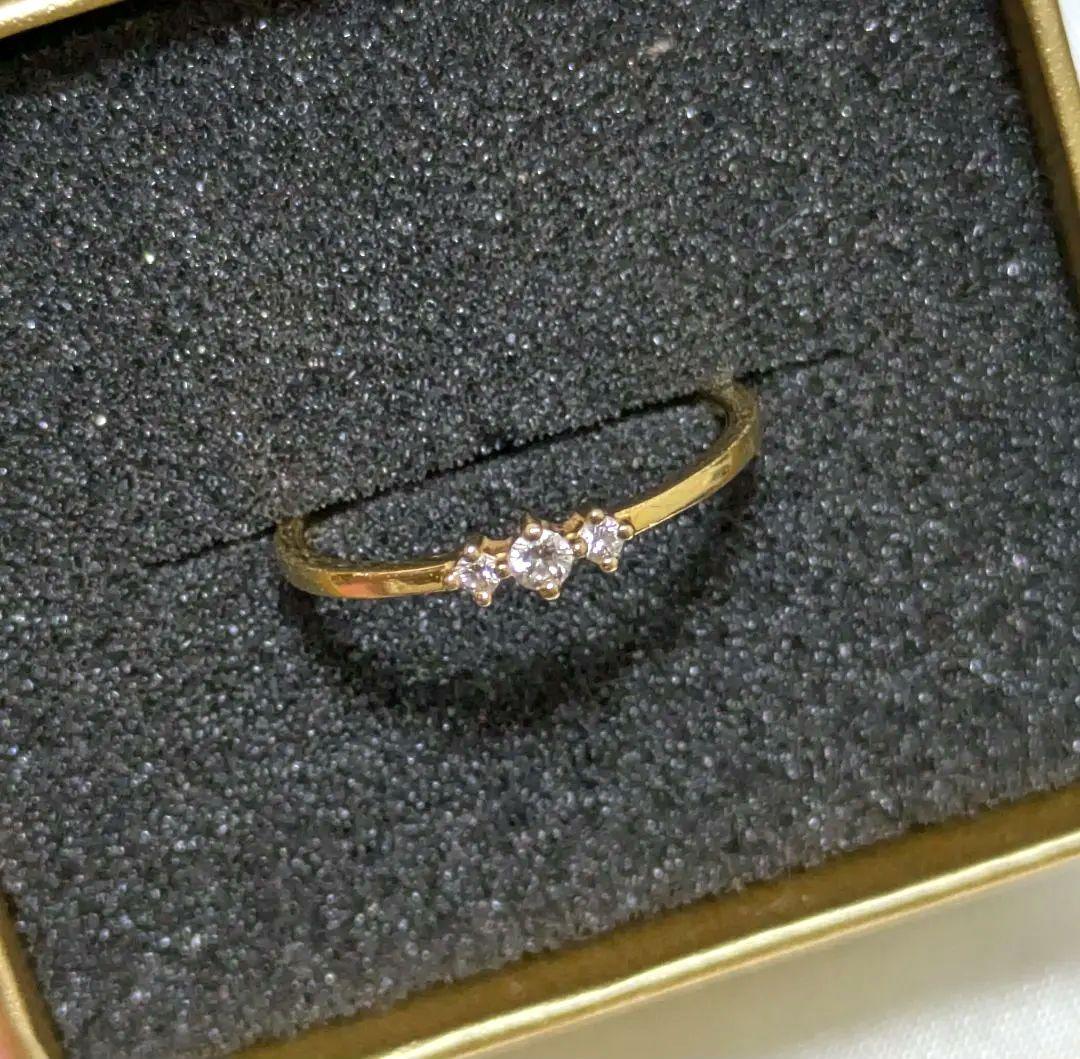 ete リング K18 刻印 イエローゴールド ダイヤモンド 箱、証明書付き