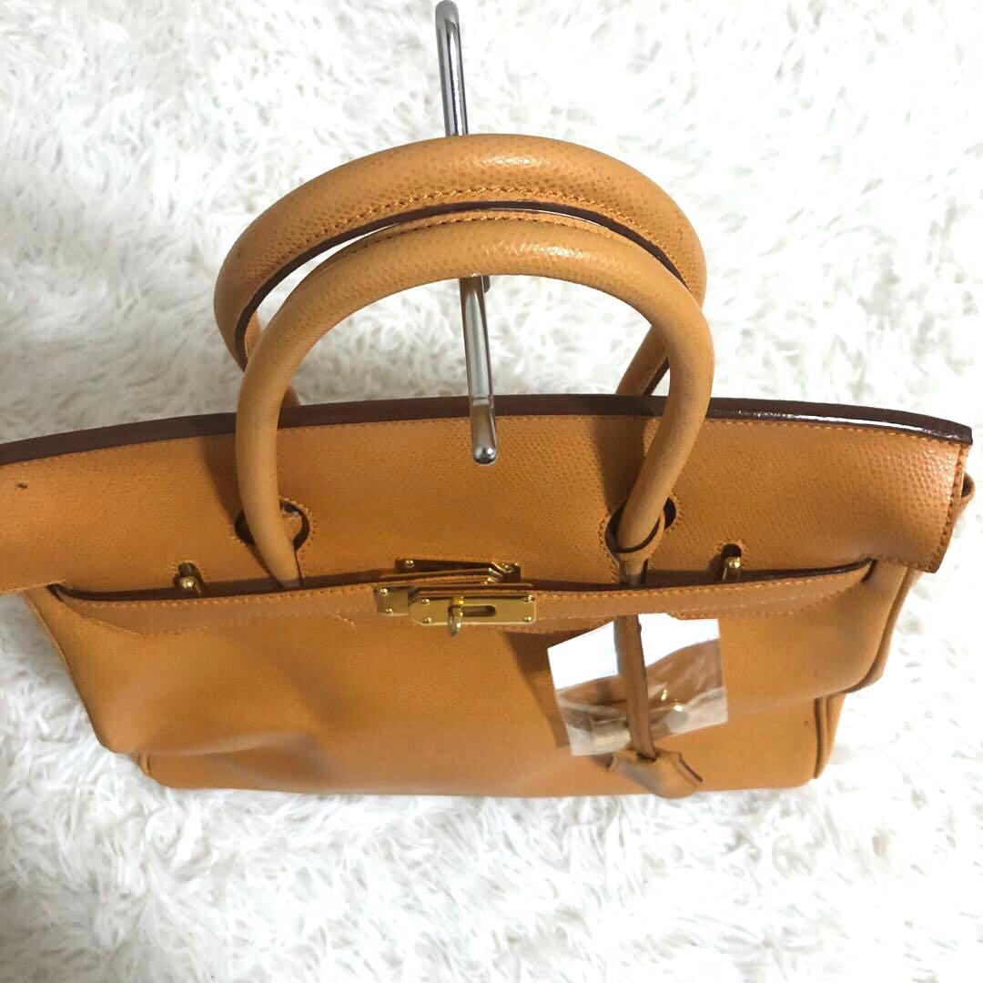 n*7様 イタリア製　ハンドバッグ　レザーバッグ　本革　キャメル　金金具　人気デ