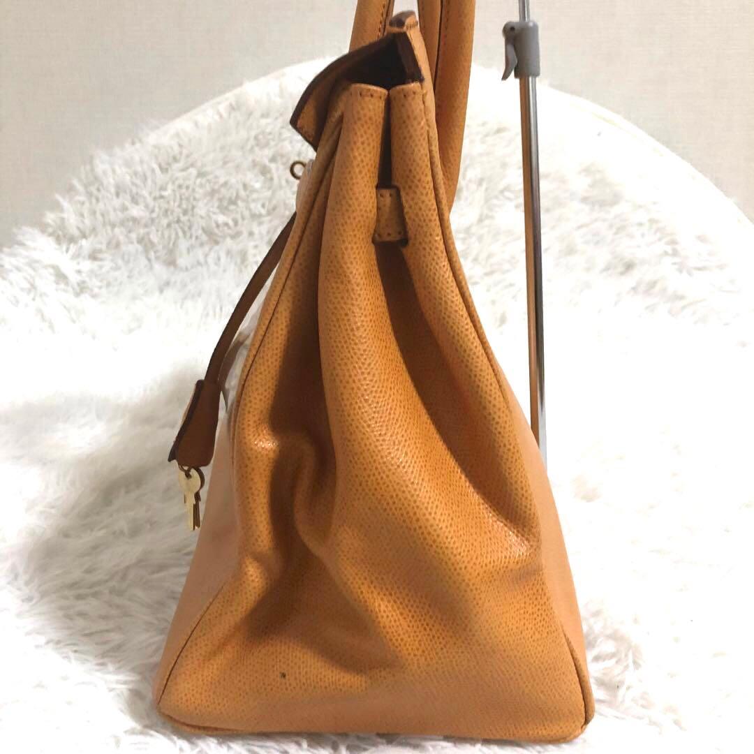 n*7様 イタリア製　ハンドバッグ　レザーバッグ　本革　キャメル　金金具　人気デ