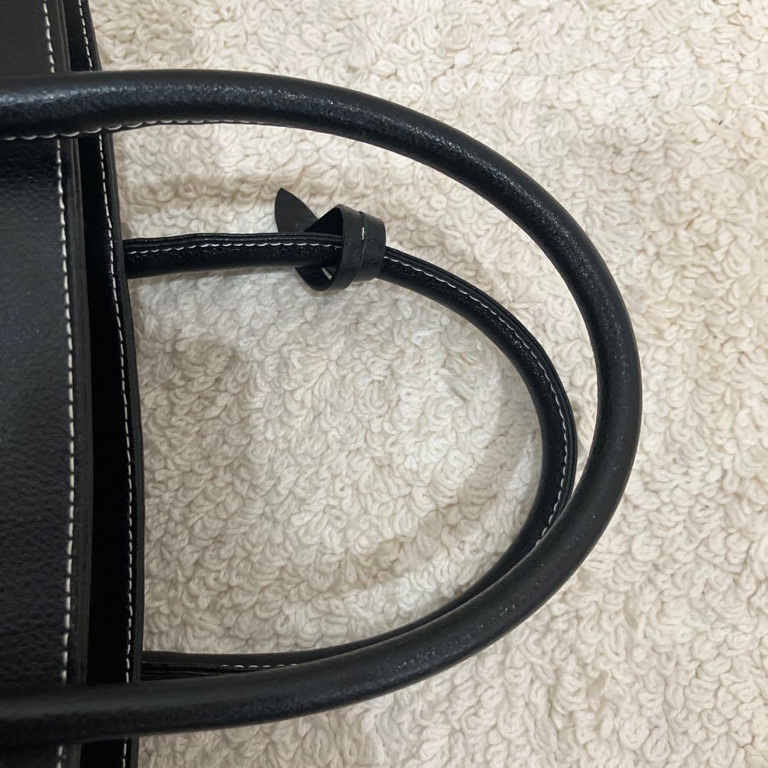 【極美品】濱野鞄/ハンドバッグ/金具/レザー/黒/ハマノ/HAMANO/南京錠