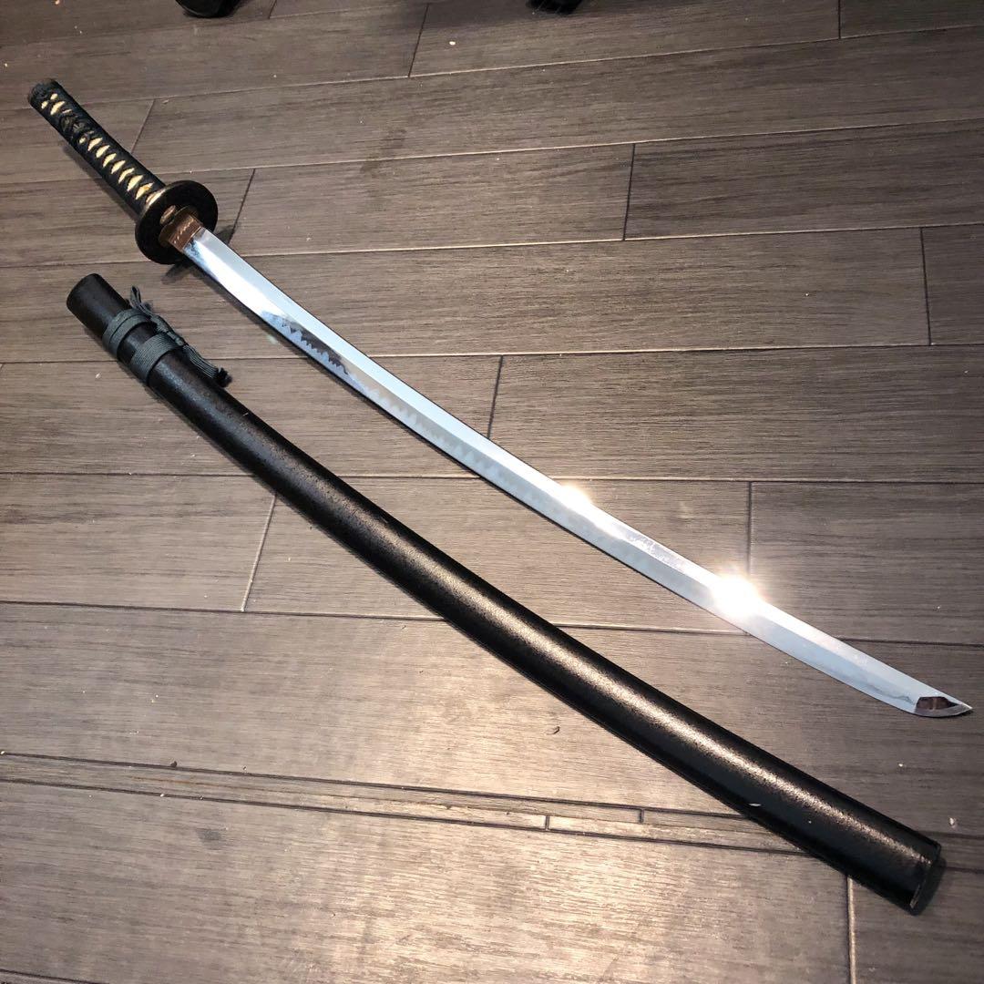 本格模造刀　太刀　居合刀　本研波刃　緑拵え　 刃長