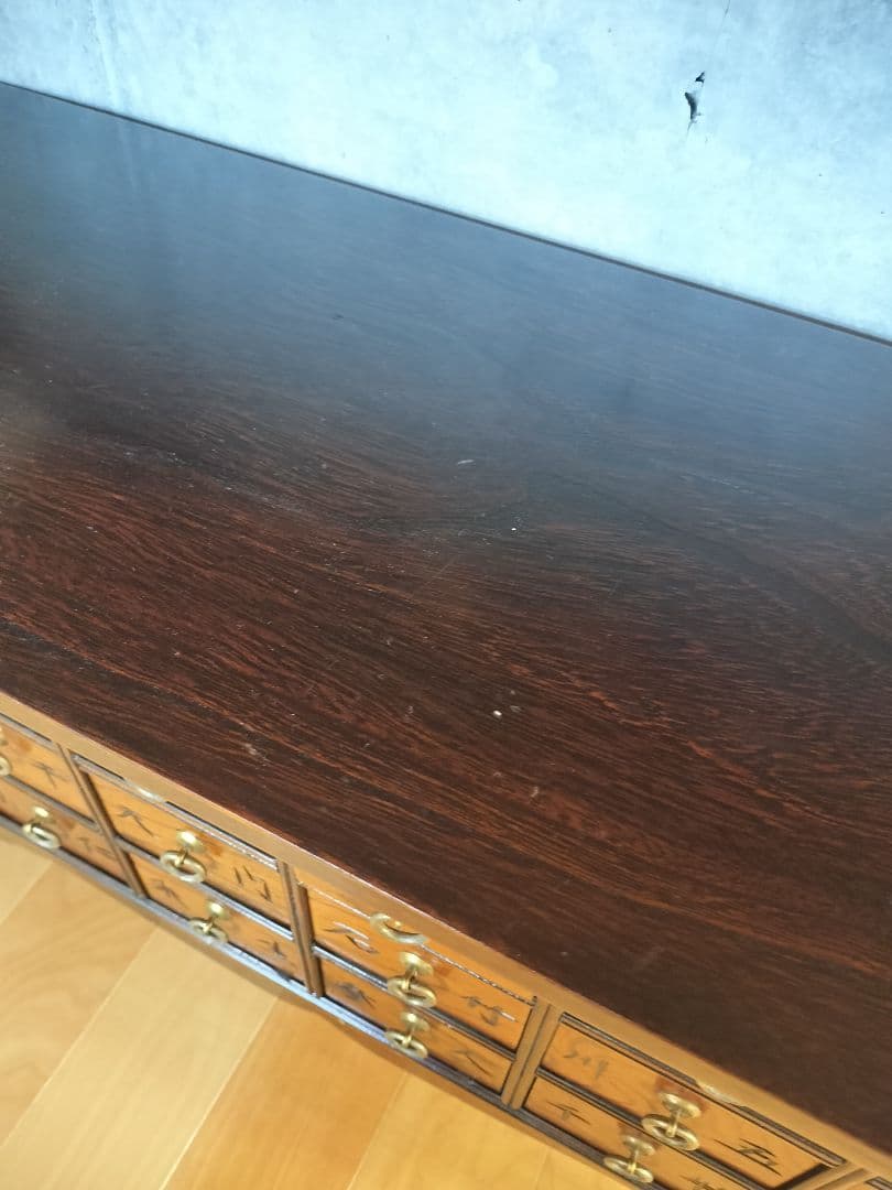 李朝家具 薬箪笥 百味箪笥 百目箪笥 18杯 W800×D300×H400mm