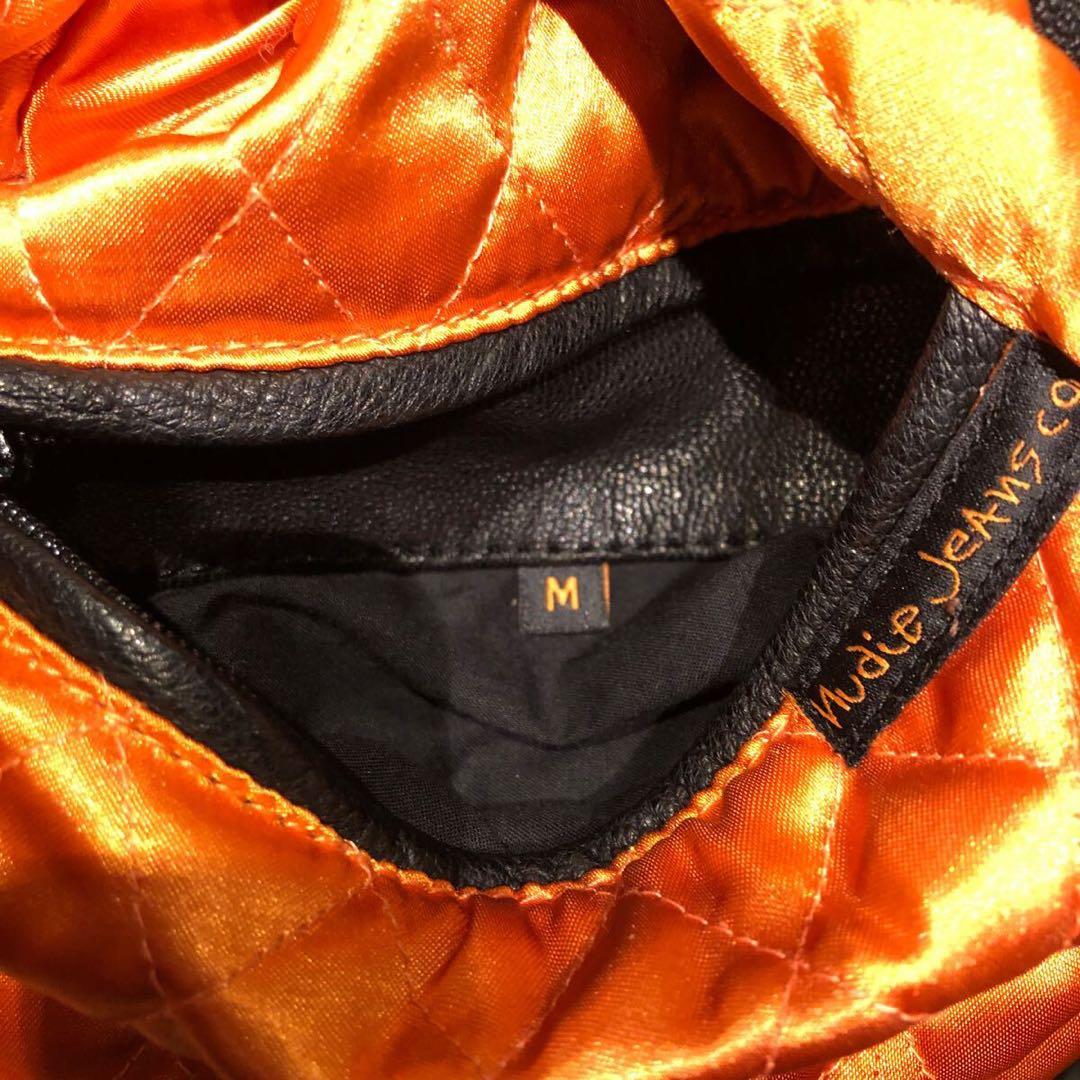 ヌーディージーンズ 裏キルティングレザーブルゾンジャケット/ライダース