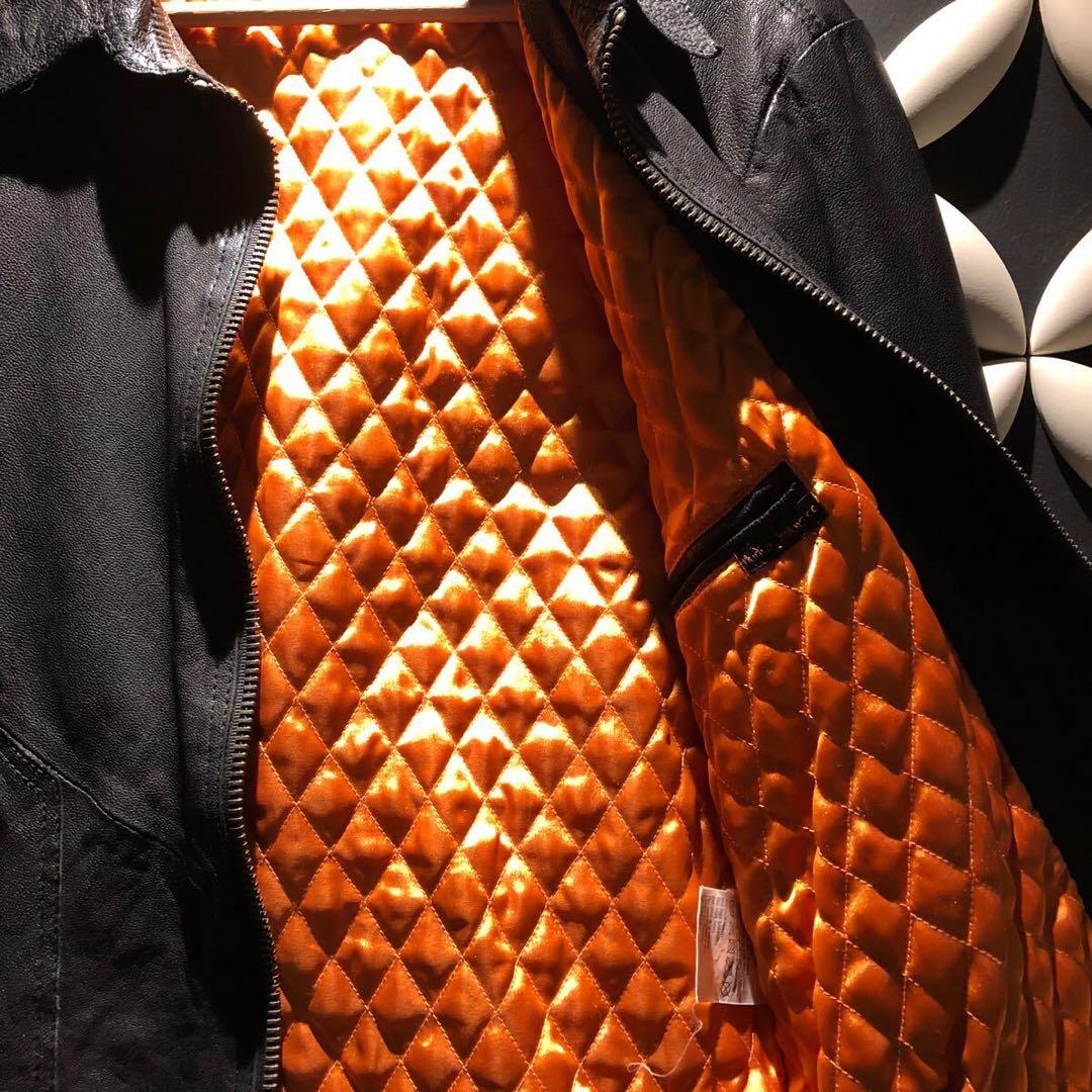 ヌーディージーンズ 裏キルティングレザーブルゾンジャケット/ライダース