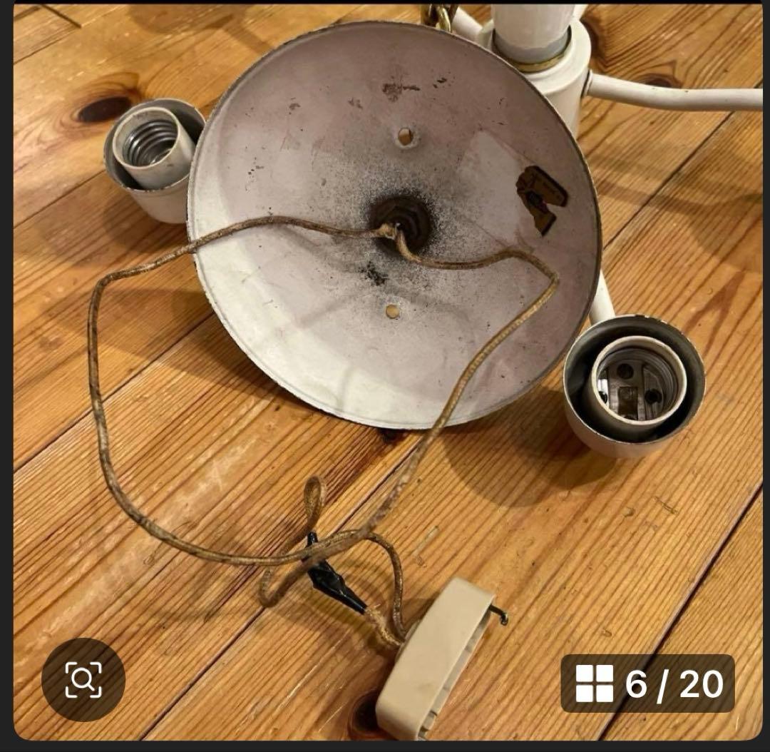 アンティーク　ミルクガラスシェード シャンデリア 5灯 天井照明　新居