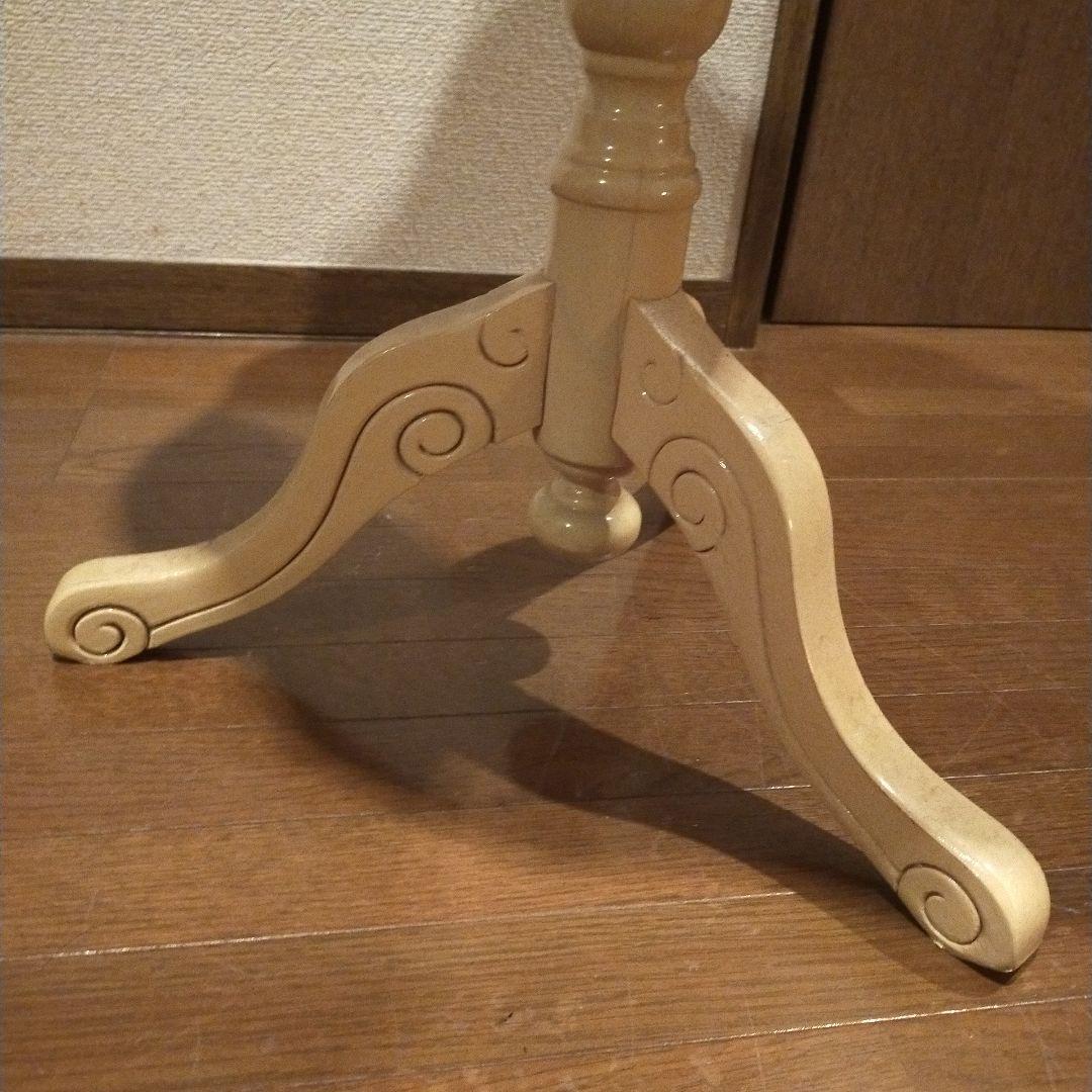 ティーテーブル イタリア ナチュラル/ホワイト 象嵌 カフェテーブル