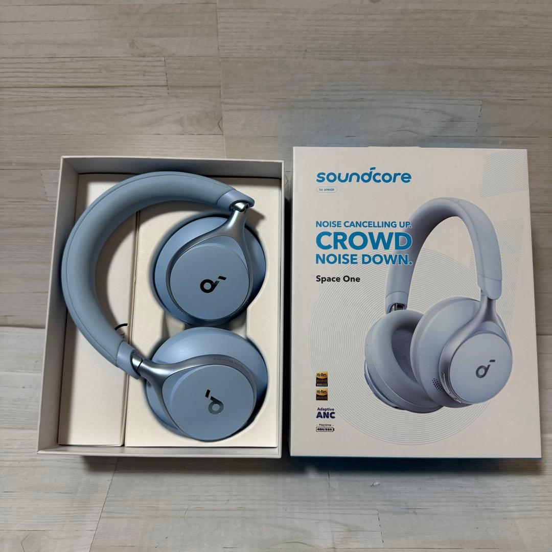 【極美品】Anker soundcore space ONEワイヤレスヘッドホン