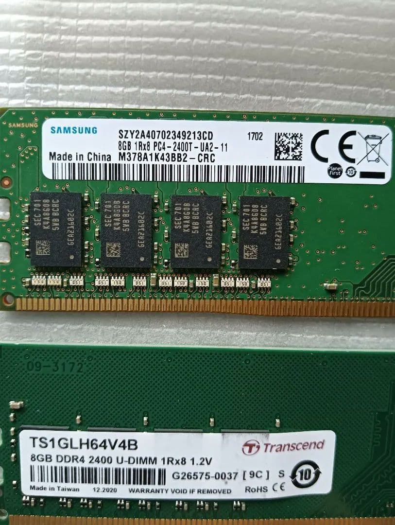8GB DDR4 SDRAM メモリ 2枚合計 16GB動作確認済み