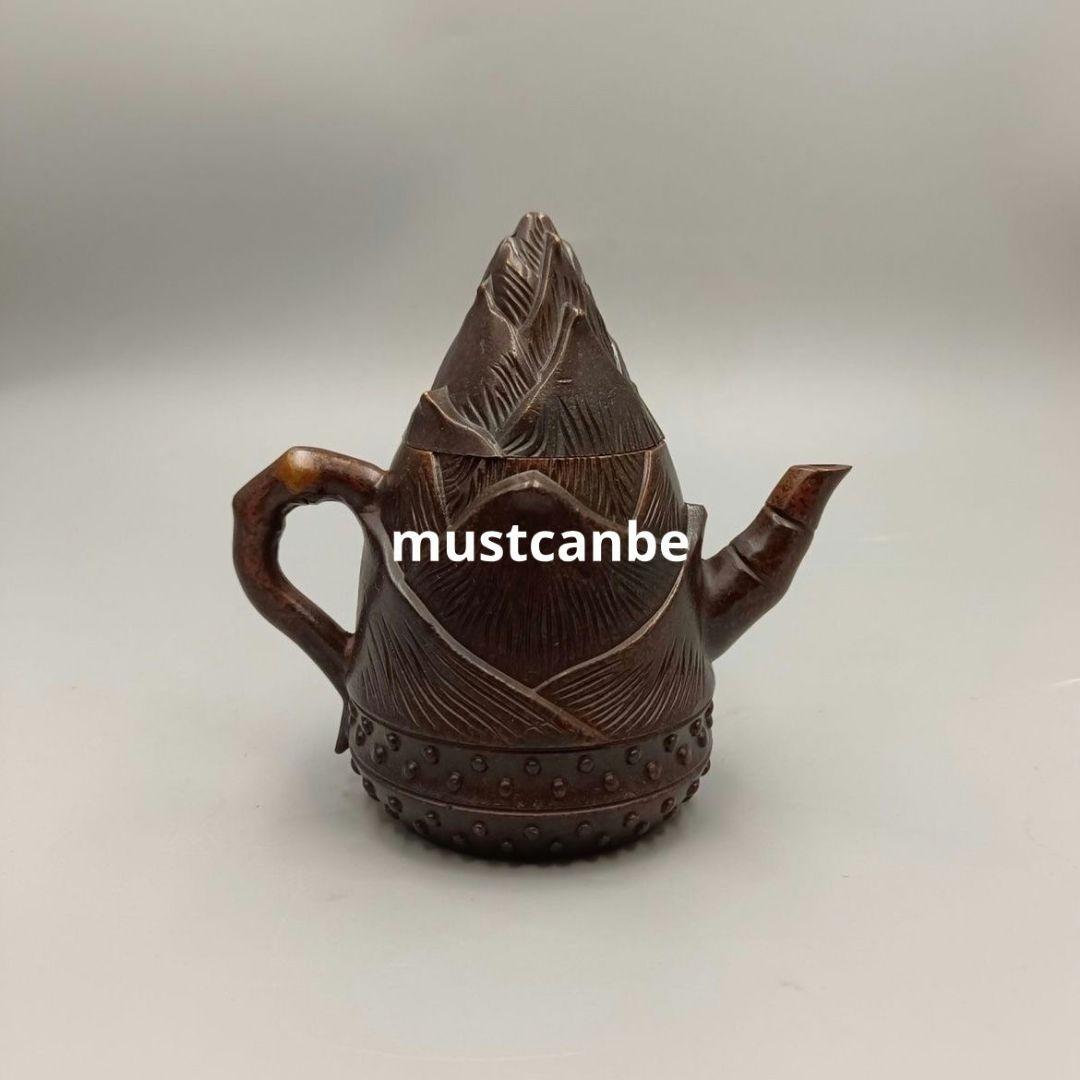 銅器 竹子茶壺 銅壺 茶道具 文房具 工芸品 置物