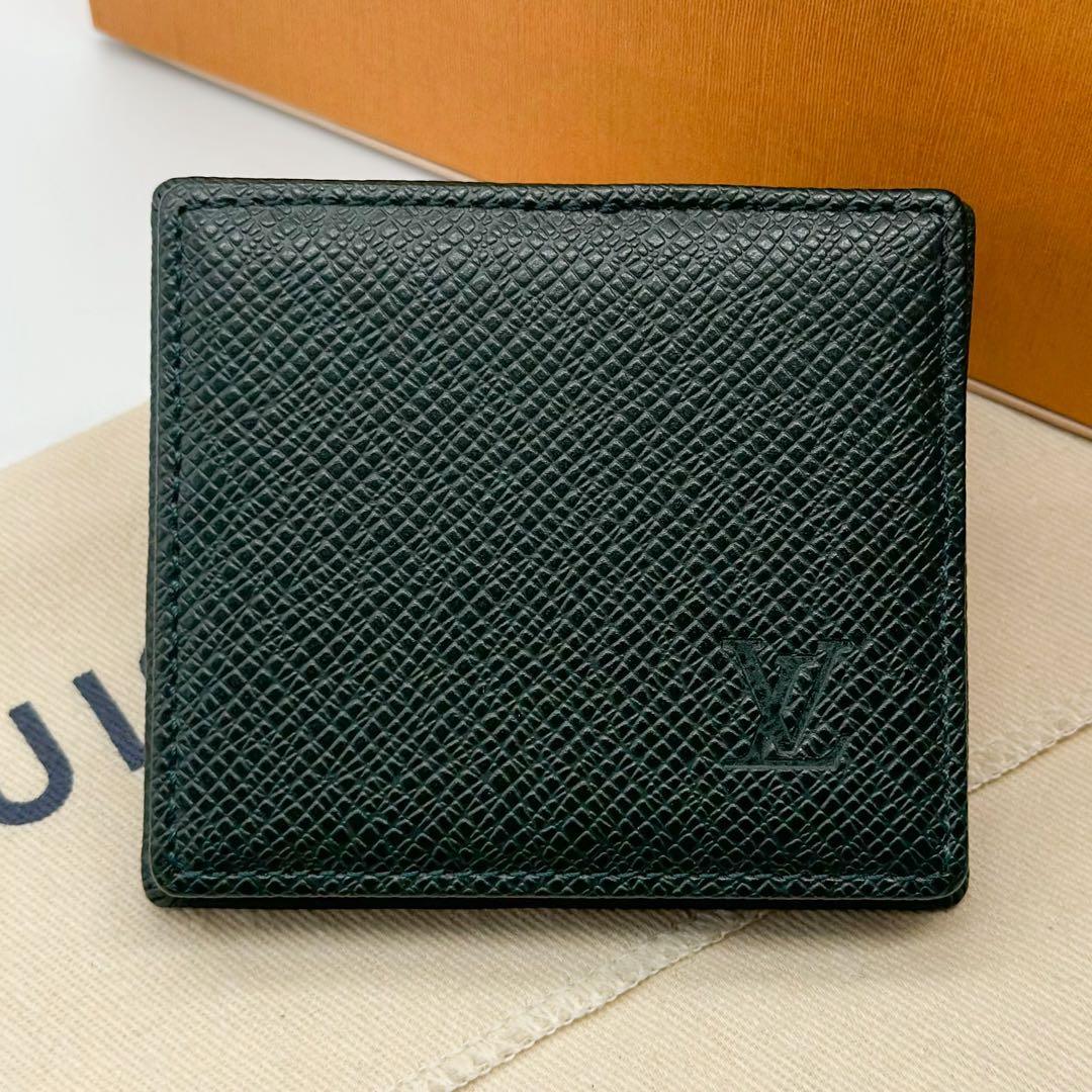 美品 ポルトモネ ボワット タイガ グリーン 小銭入れ ケース コンパクト