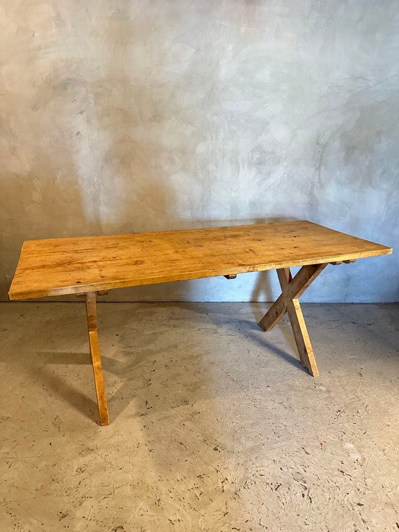 【東京都23区配送無料】ビンテージ　テーブル　作業台　什器　陳列棚　プリミティブ