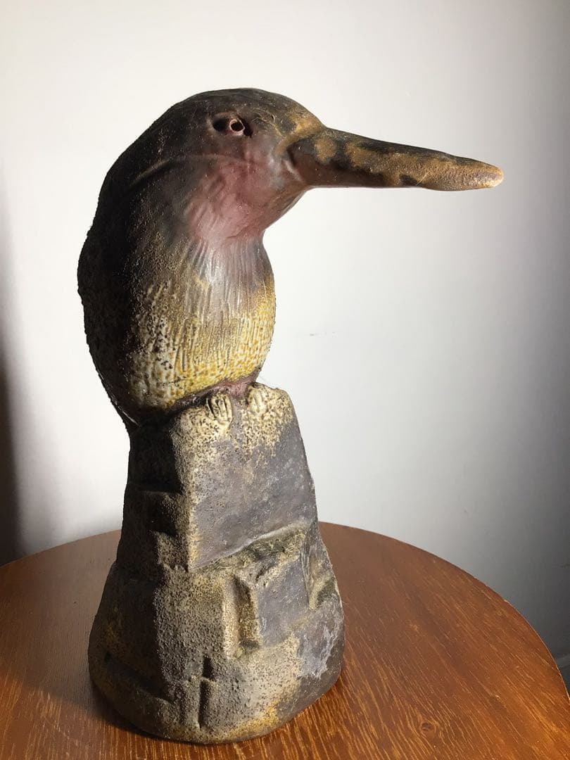 旧家初出し 備前焼 人間国宝 陶工 野鳥の置物 古美術品 時代物