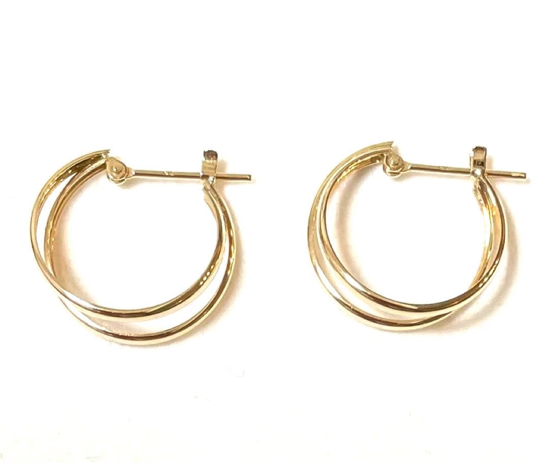 ノワールドプーペ　k10 2連フープピアス