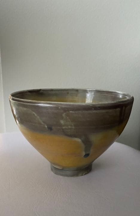 林みちよ　黄紫釉茶碗　旅茶碗　小服茶碗　茶箱茶籠用