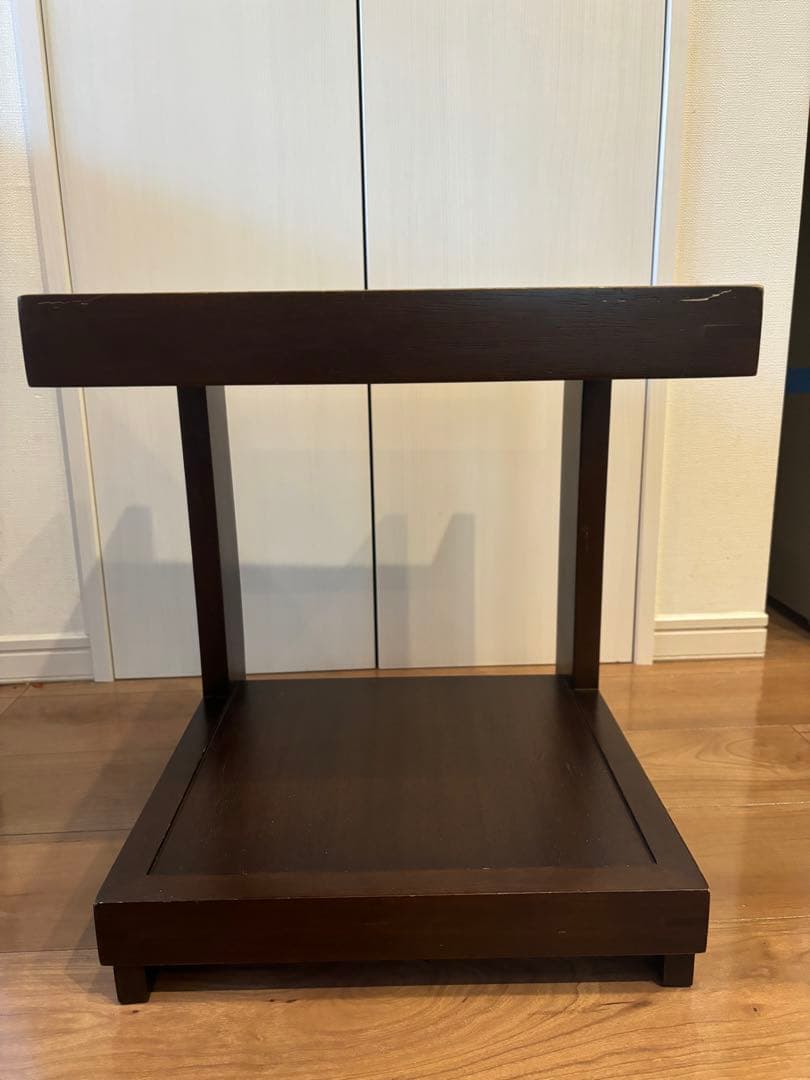 a.flat ダークブラウン 木製 サイドテーブル