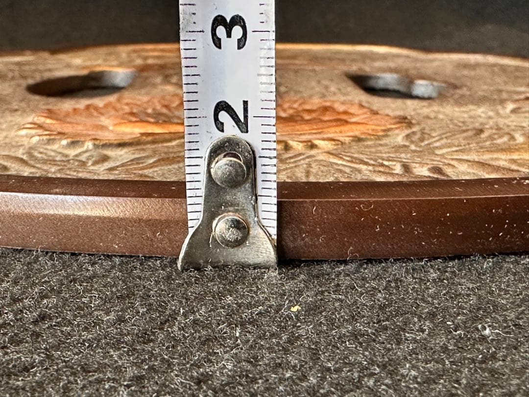 大型鍔　飾り鍔　鉄地 牡丹鳥紋 直径約28cm*25cm つば 重量2.5kg