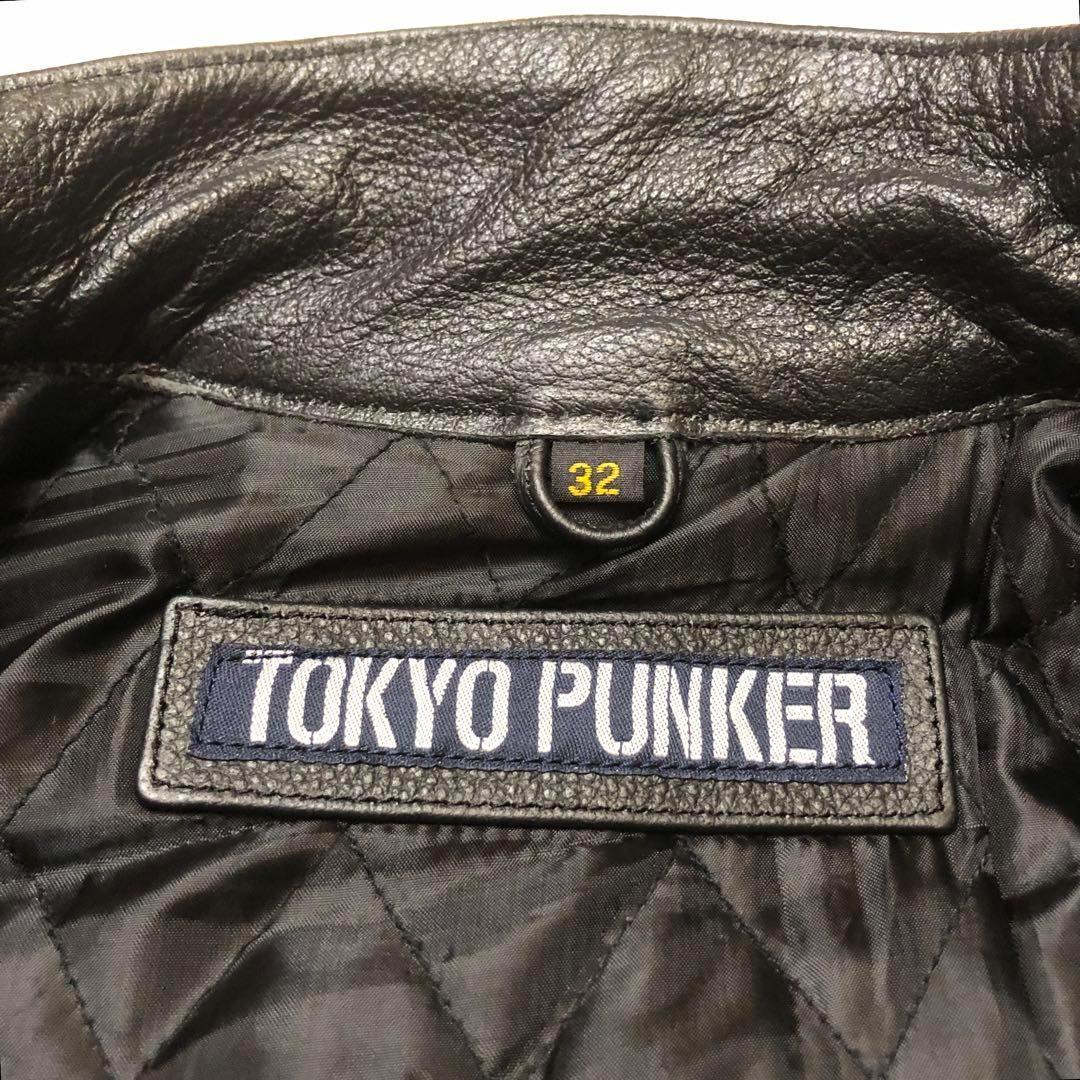 ★極美品★TOKYO PUNKER レザージャケット ボンテージ 32 S 黒
