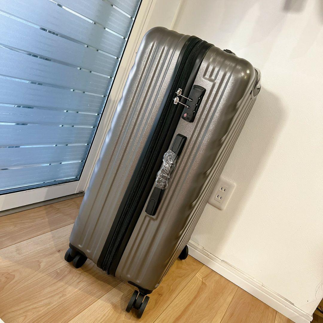 スーツケース XLサイズ 115L キャリーケース 大容量 TSA グレー