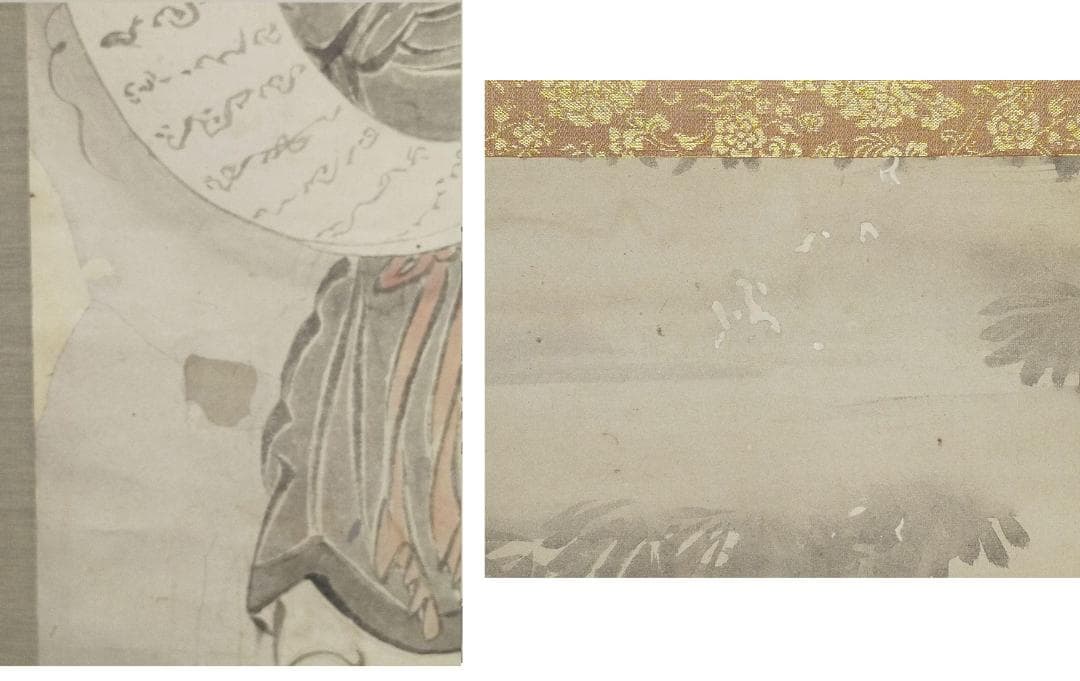 ♥掛軸　久隅守景　唐子　中国　人物　桐箱付き　掛け軸　骨董品