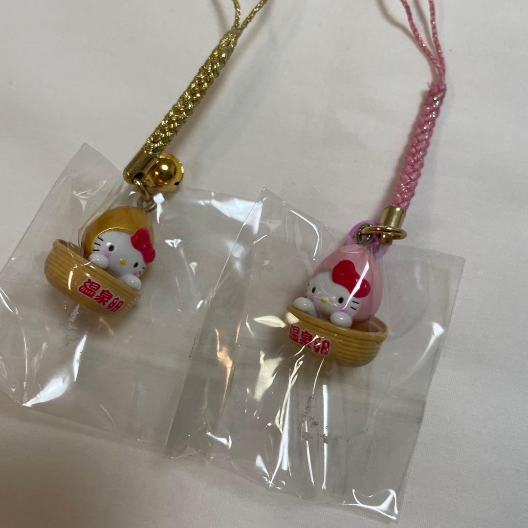 新品◆ハローキティ ご当地キティ 根付けストラップ 温泉饅頭 温泉卵 6個セット