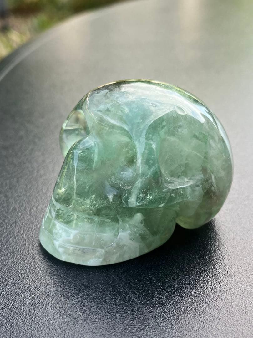 グリーン　フローライト　スカル　モチーフ