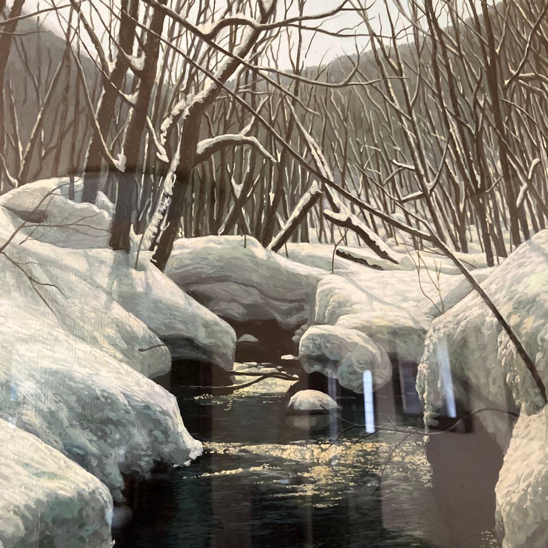 川島未雷　代表作　冬渓　奥入瀬　M60号　収納箱付き