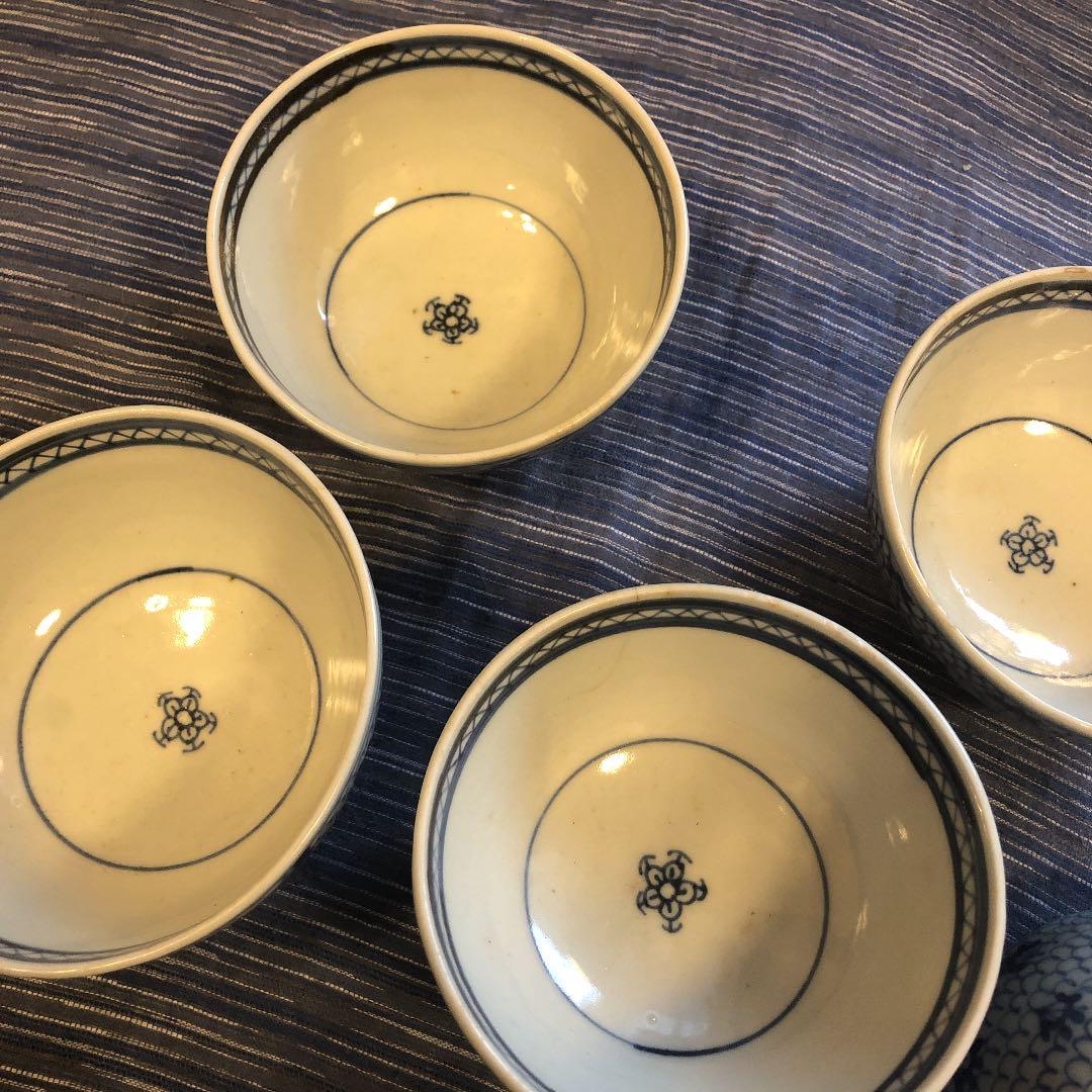 江戸後期茶碗蓋セットアンティーク骨董品