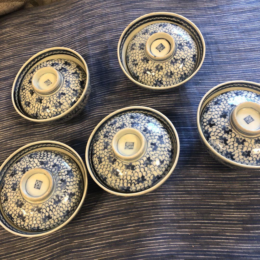 江戸後期茶碗蓋セットアンティーク骨董品