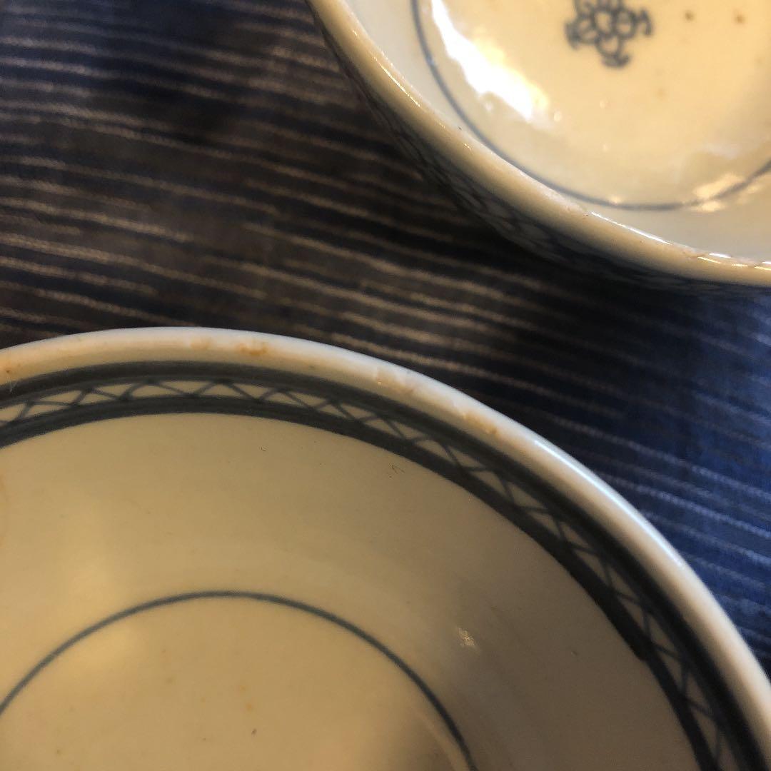 江戸後期茶碗蓋セットアンティーク骨董品