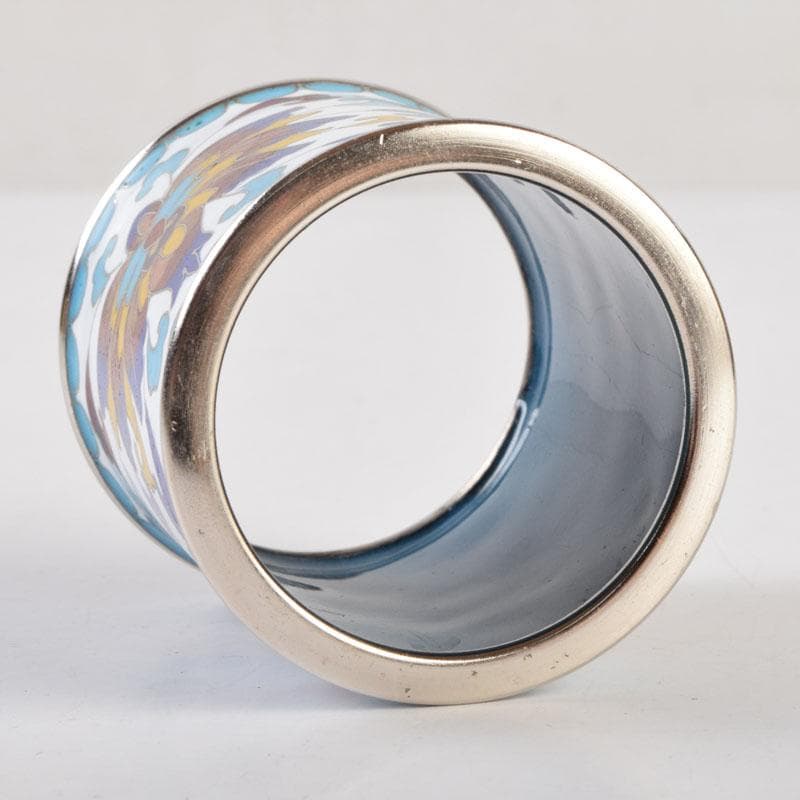 茶道具　北善七宝　花文　蓋置　共箱　C　9071